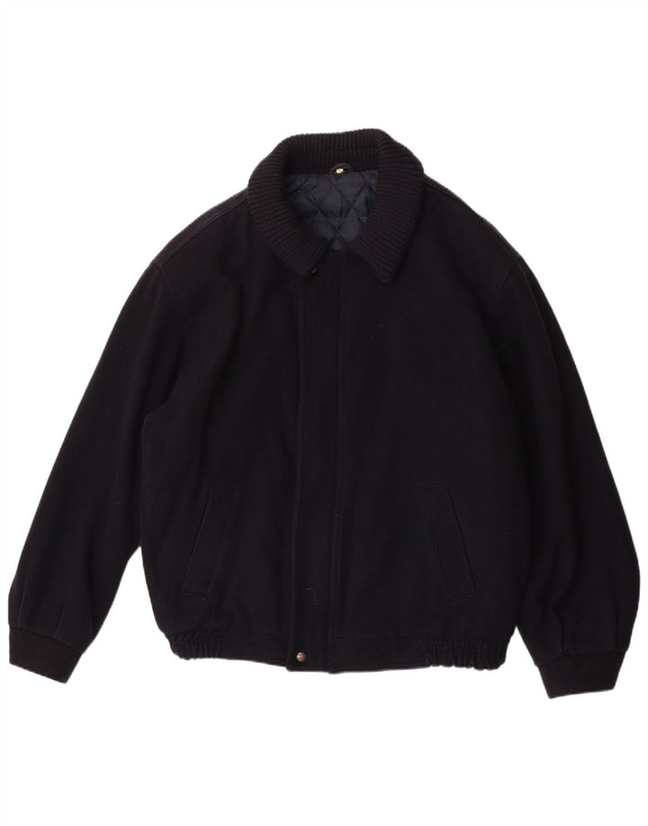 Vintage męska kurtka bomber UK 42 XL granatowa wełna