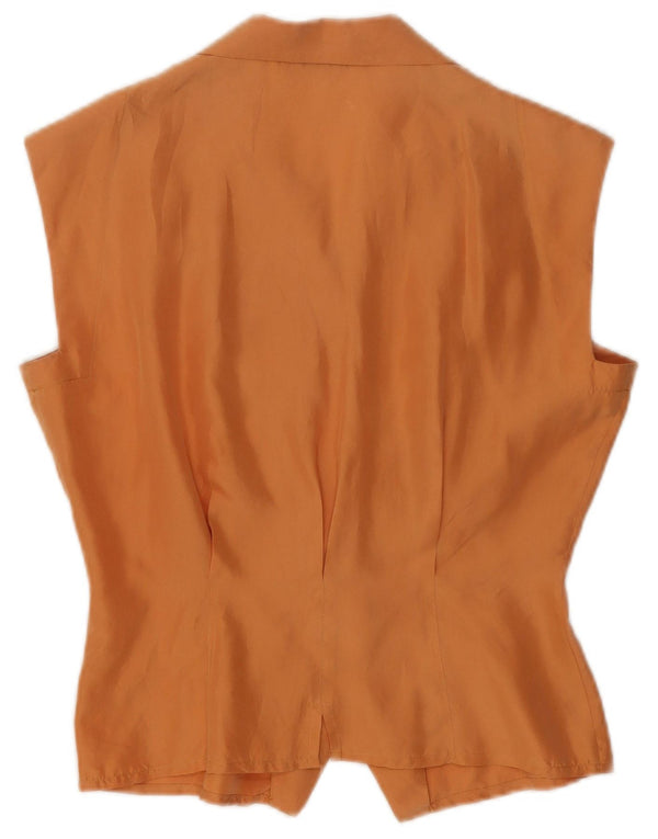 Barbara Bui Womens Waistcoat UK 14 Medium Orange Silk
