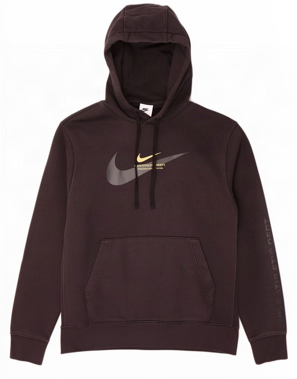 Męski sweter z kapturem Nike z grafiką, średni czarny, bawełniany