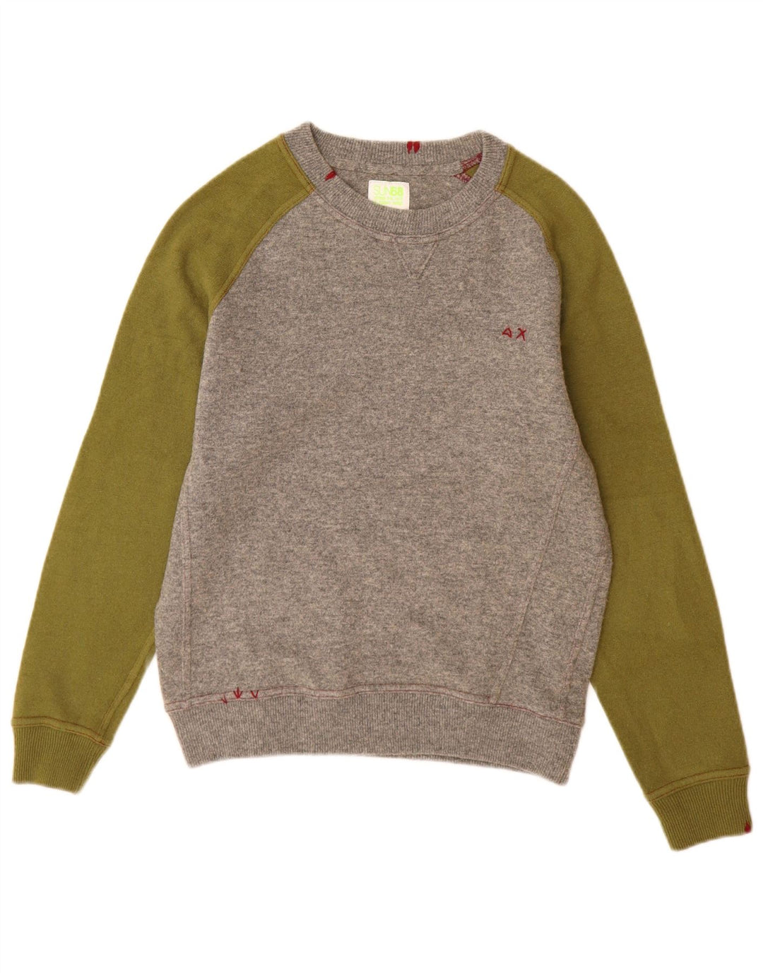 Damski sweter Sun68 z dekoltem w łódkę, UK 14, średni szary, blok kolorów