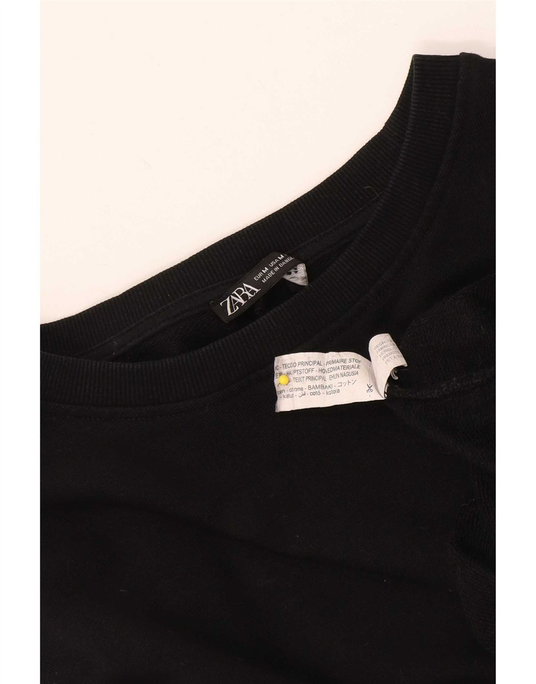 Damski sweter Zara z rękawem 3/4, UK 14, średni czarny, bawełniany