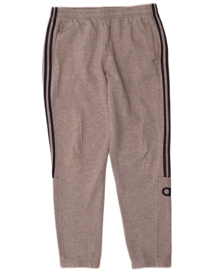 Męskie spodnie dresowe Adidas Graphic, duże, szare, bawełniane