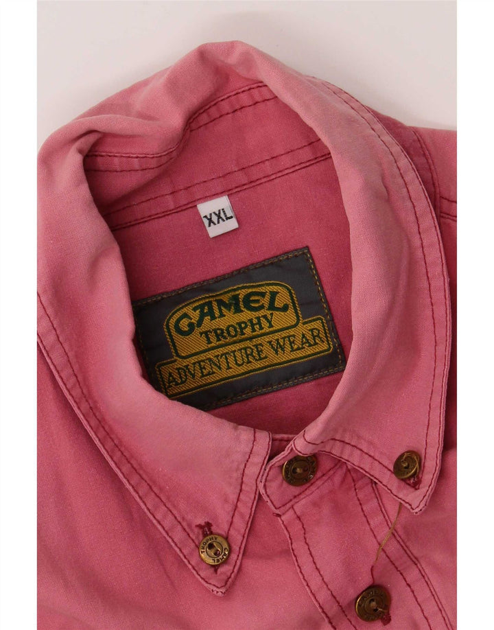 Koszula męska z krótkim rękawem Camel Active, 2XL, różowa
