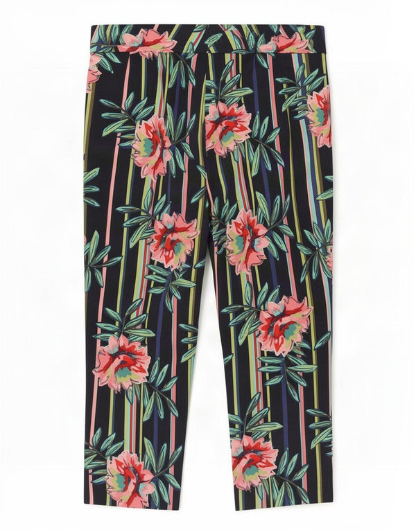 Spodnie damskie Marks & Spencer Graphic Capri UK 12 Medium W32 L22 Granatowe Blu