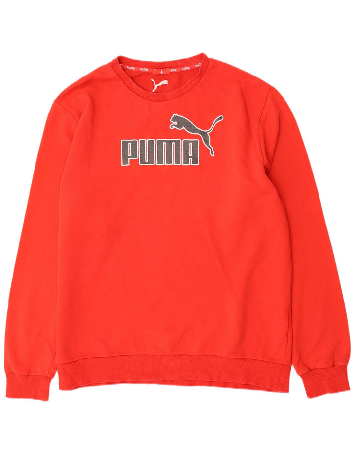 Męska bluza z grafiką Puma, sweter 2XL, czerwona bawełna