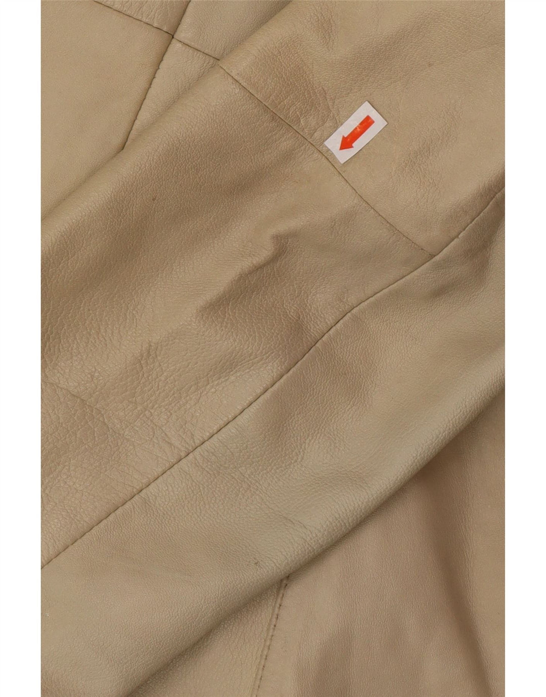 OLLY & CO Damski płaszcz skórzany UK 10 Mały, beżowy, skórzany