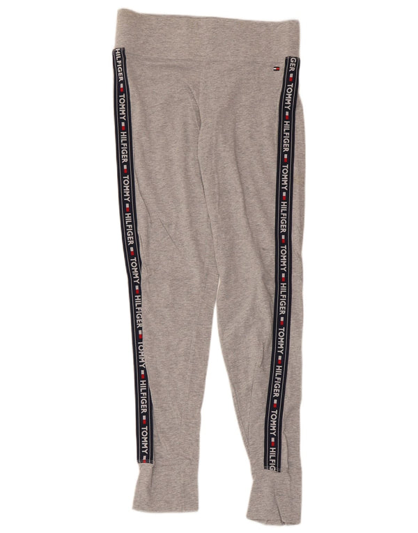 Damskie legginsy graficzne Tommy Hilfiger UK 12, bawełna w kolorze średniej szarości