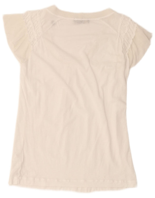 Damska koszulka z krótkim rękawem i krótkim rękawem Trussardi Top UK 10 Small White Lyocell