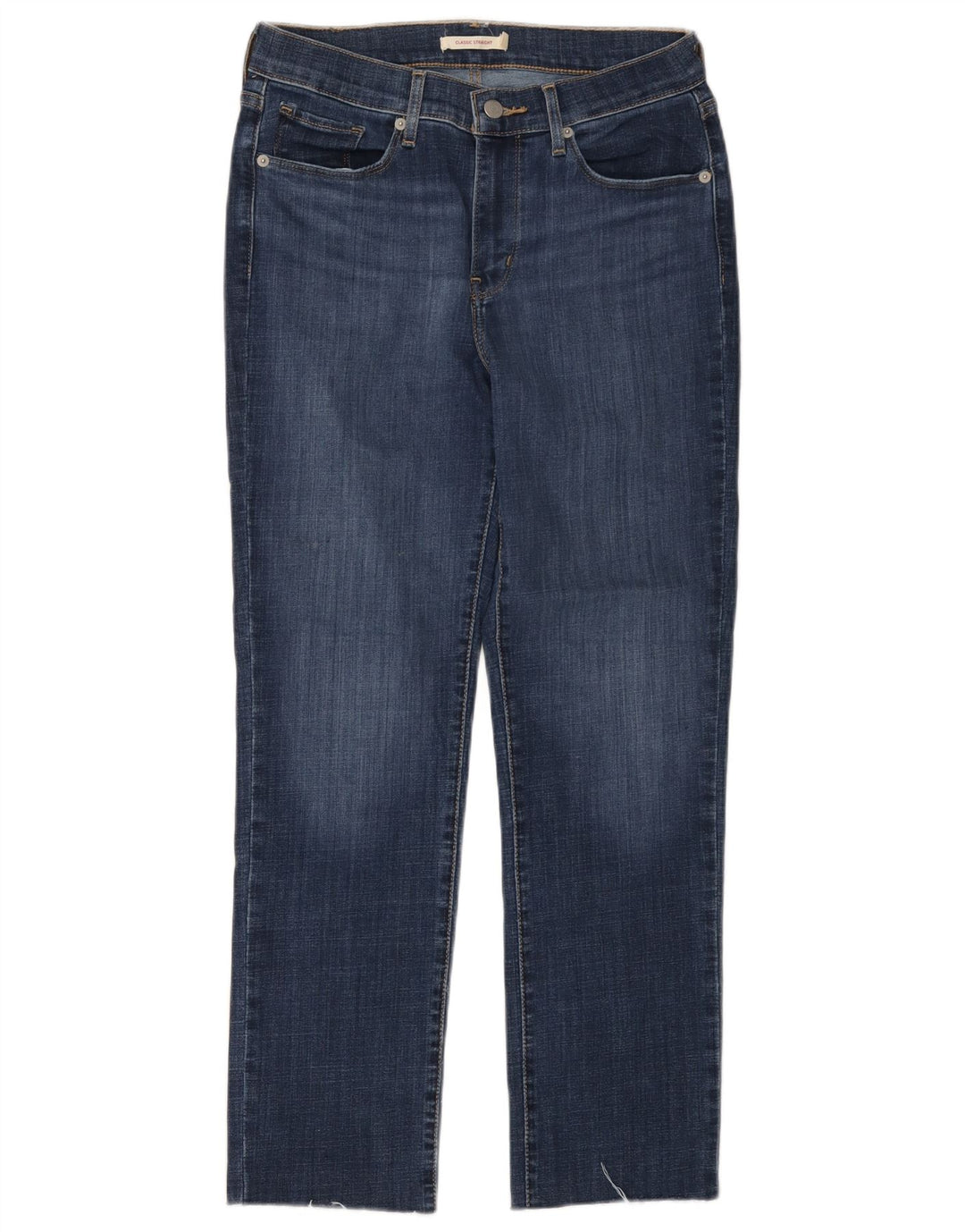 Damskie proste dżinsy LEVI'S o klasycznym kroju US 6 Medium W28 L27 Niebieska bawełna