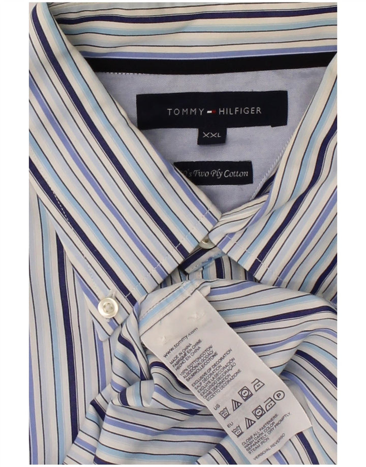 TOMMY HILFIGER Mens Shirt 2XL Multicoloured Striped Cotton 80s