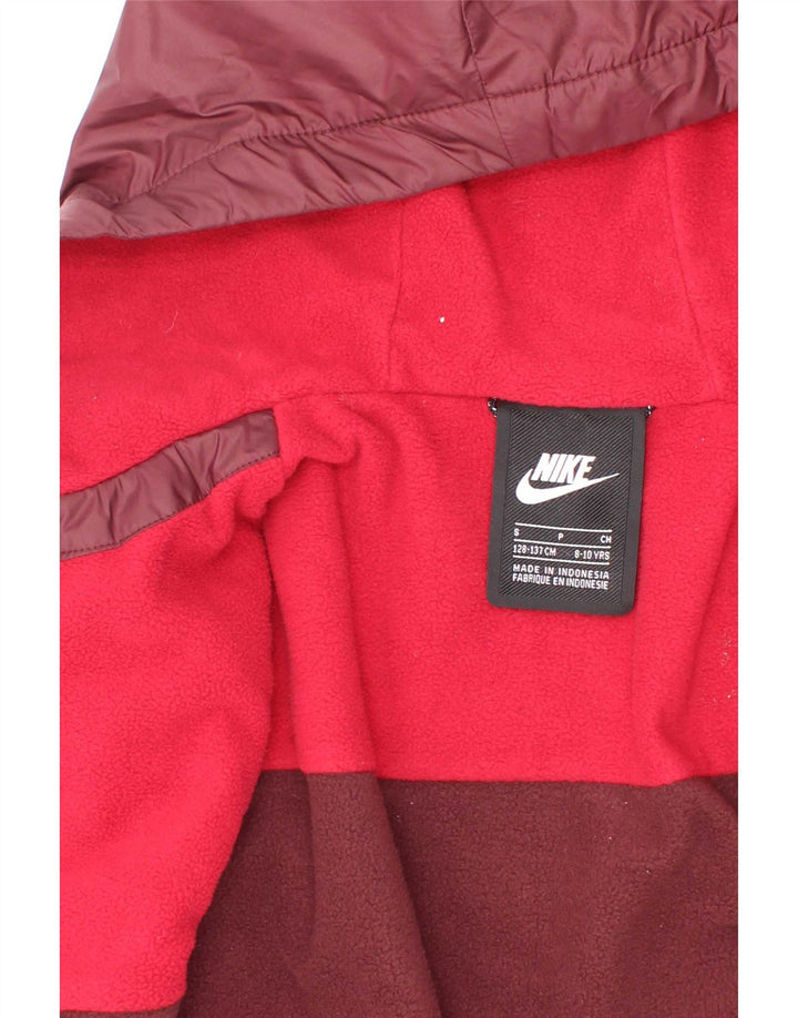 Chłopięca kurtka wiatrówka z kapturem Nike na 8-9 lat, mała, bordowa, z poliestru