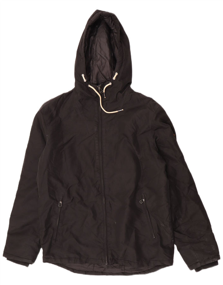Męska kurtka wiatrówka Jack & Jones z kapturem UK 40, duża, czarna, poliester
