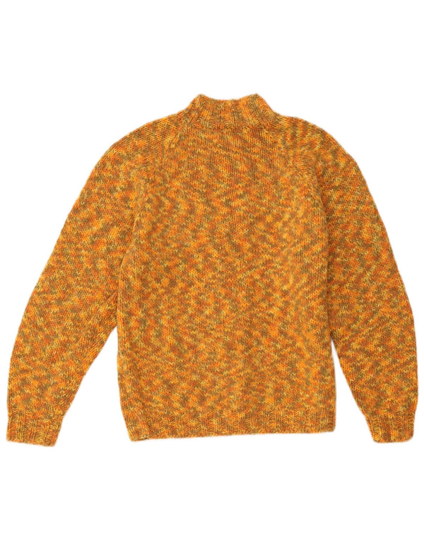 Sweter damski w stylu vintage, UK 12, średni, żółty, nakrapiany