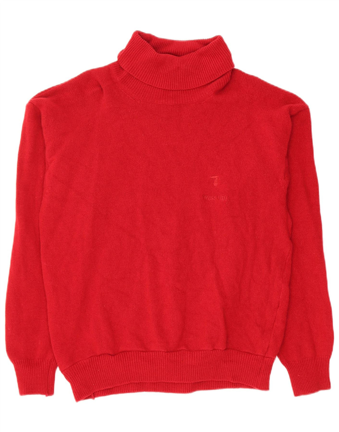 Damski sweter z golfem Trussardi UK 12, średni czerwony