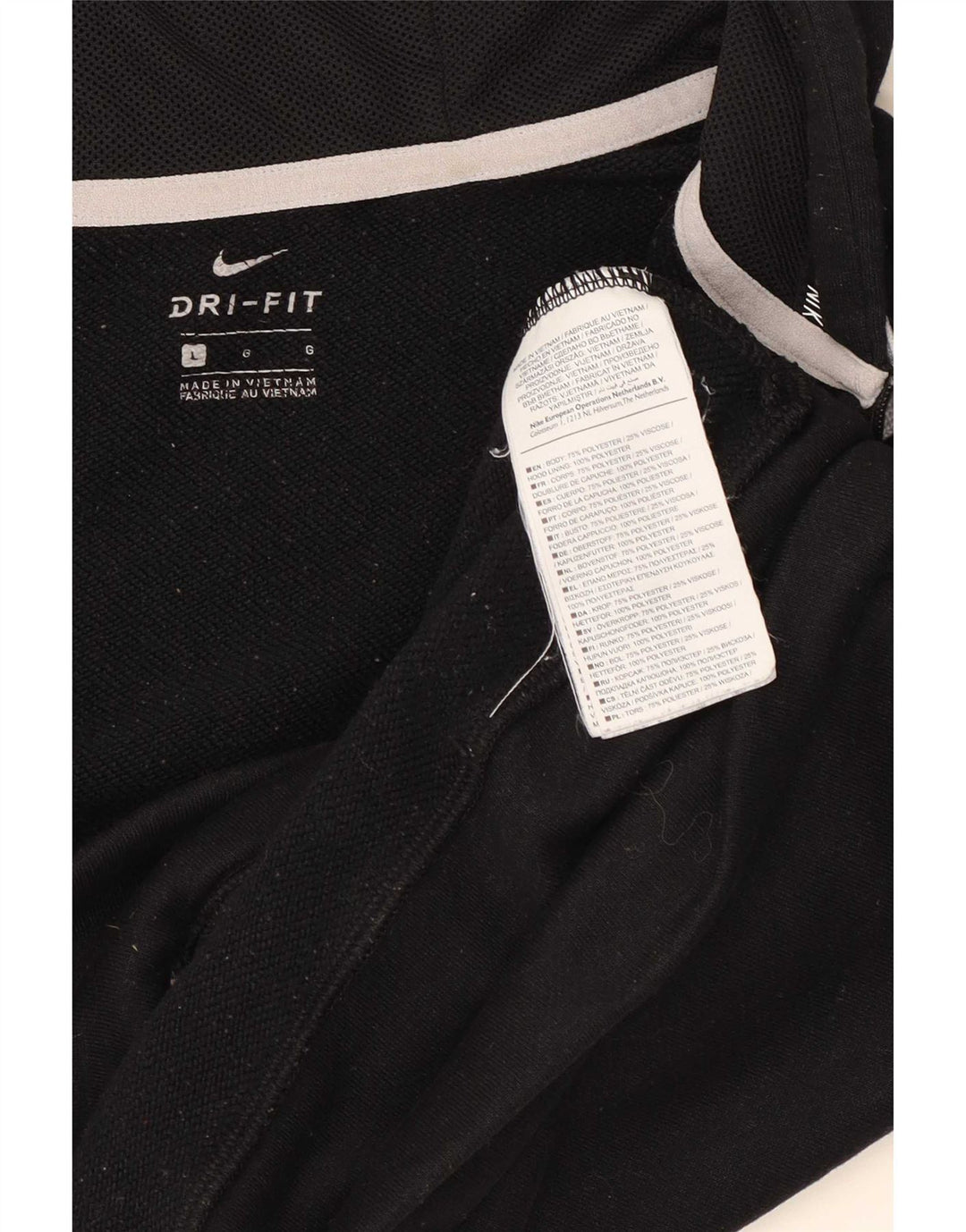 Damski sweter z kapturem i zamkiem Nike Dri Fit UK 16, duży czarny poliester