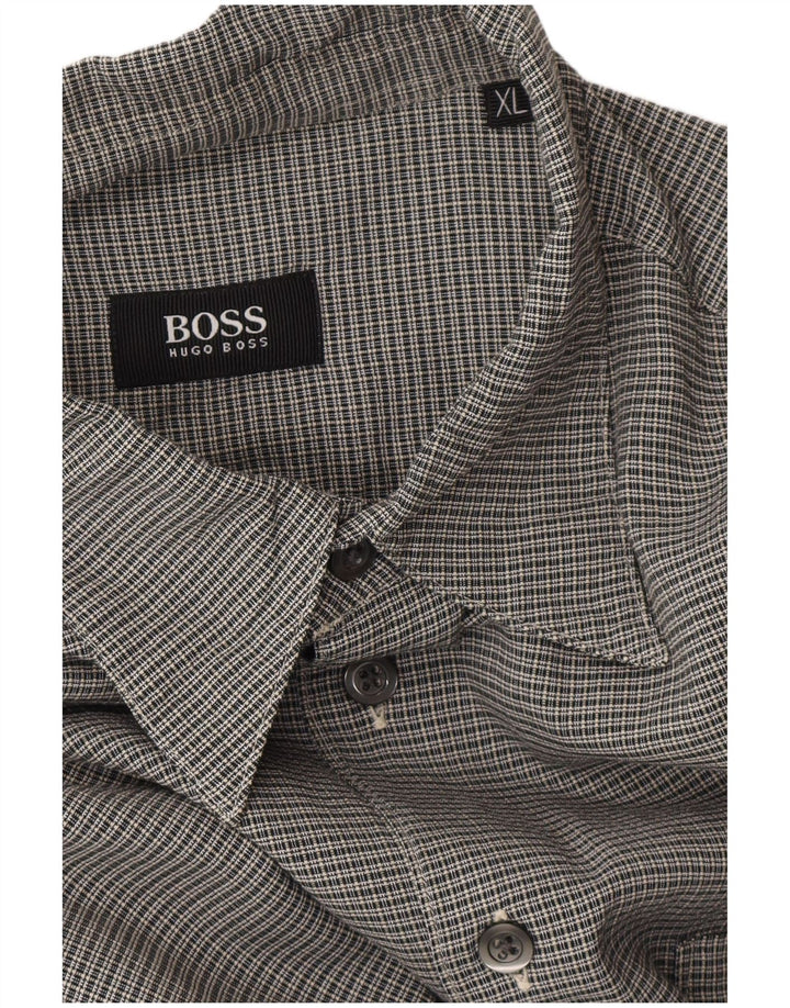 Koszula męska HUGO BOSS XL w szarą kratkę