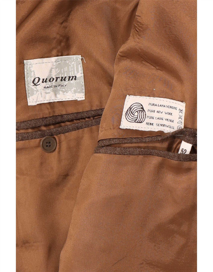Męska marynarka z podwójnymi piersiami w stylu vintage IT 52 XL Brązowa wełna
