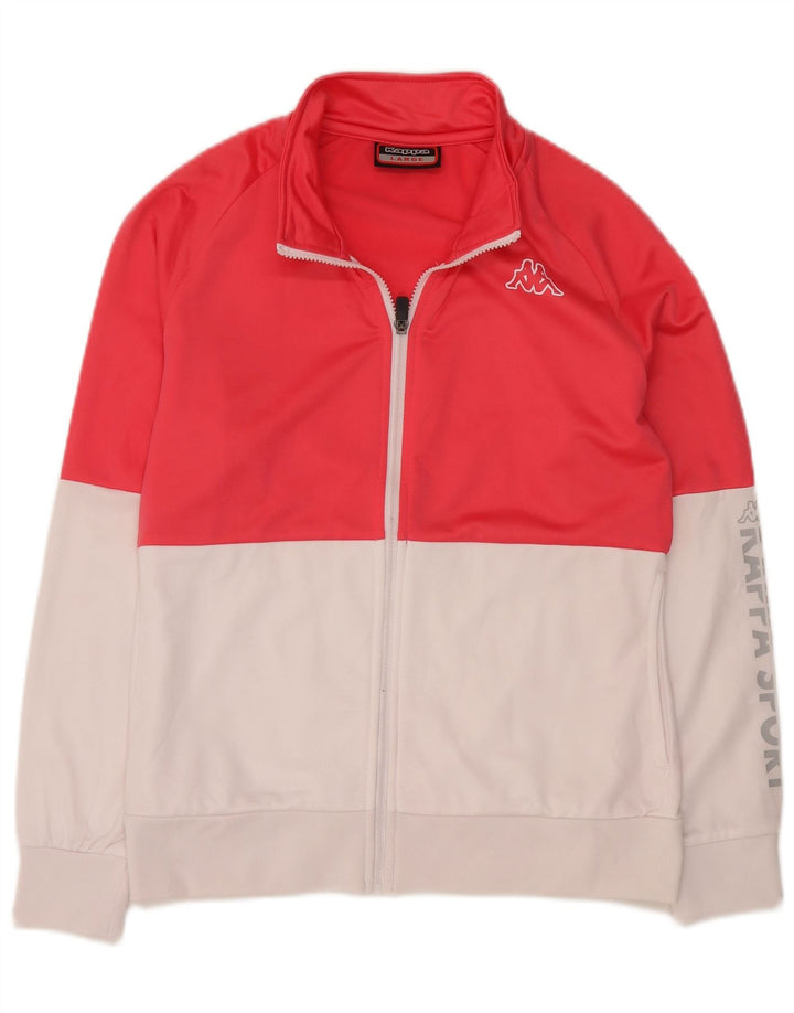 Damska kurtka dresowa Kappa Graphic UK 16, duża, czerwona, z blokami kolorów
