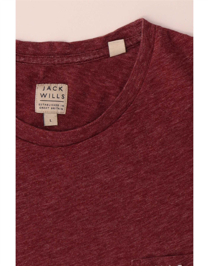 T-shirt męski Jack Wills, duży, bordowy, nakrapiany poliester