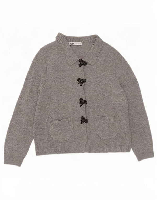 Sweter damski Zara Cardigan UK 14, duży, szary poliamid