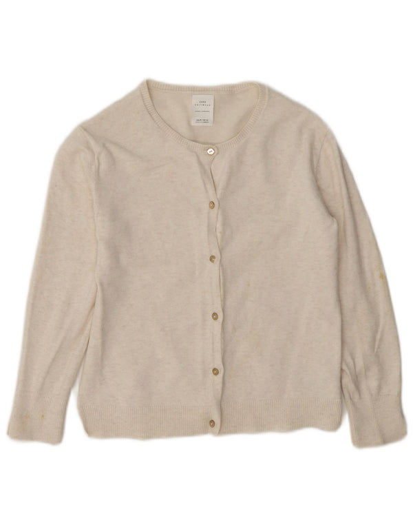 Sweter dziewczęcy Zara Cardigan 7-8 lat w kolorze złamanej bieli, bawełniany