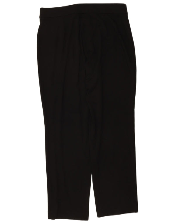 Marks & Spencer Womens Straight Casual Trousers UK 14 Large W34 L28 Black