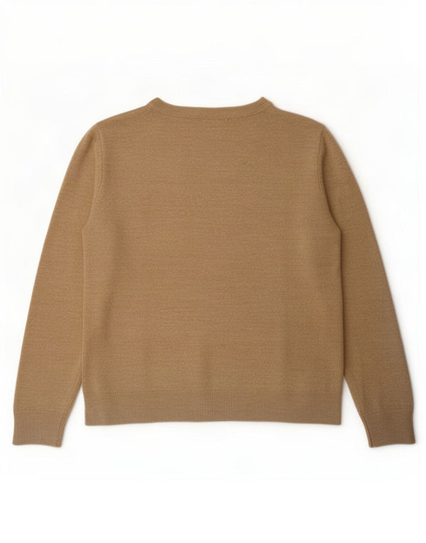 Marks & Spencer Damski sweter z dekoltem w łódkę, UK 16, duży, beżowy, akrylowy