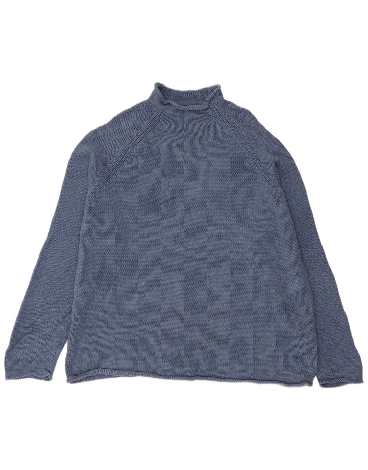 J. CREW Męski sweter z golfem XL, niebieski, bawełniany