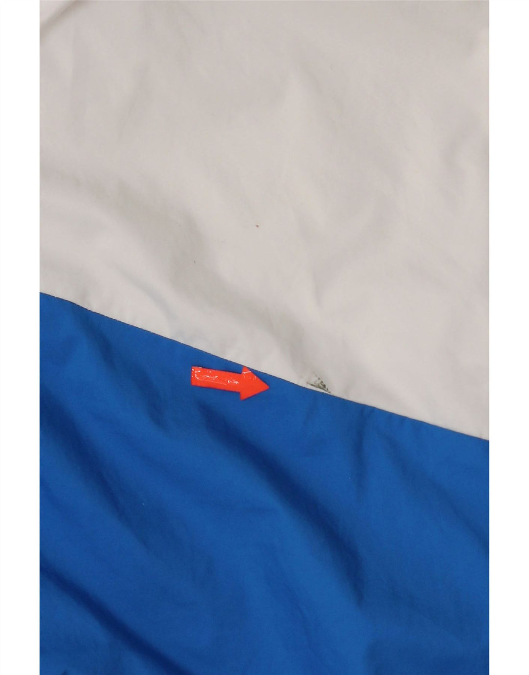 Męska kurtka przeciwdeszczowa Adidas z kapturem UK 40, duża, granatowa, z blokami kolorów, poliestrowa
