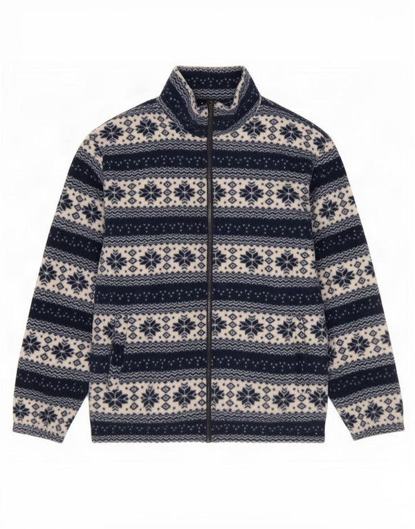 Damska kurtka polarowa Vintage UK 18 XL Granatowa, bawełniana Fair Isle
