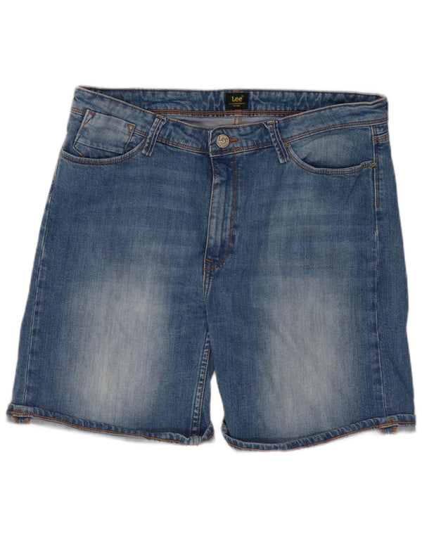 Damskie krótkie spodenki jeansowe Lee Boyfriend W32, duże, niebieskie, bawełniane