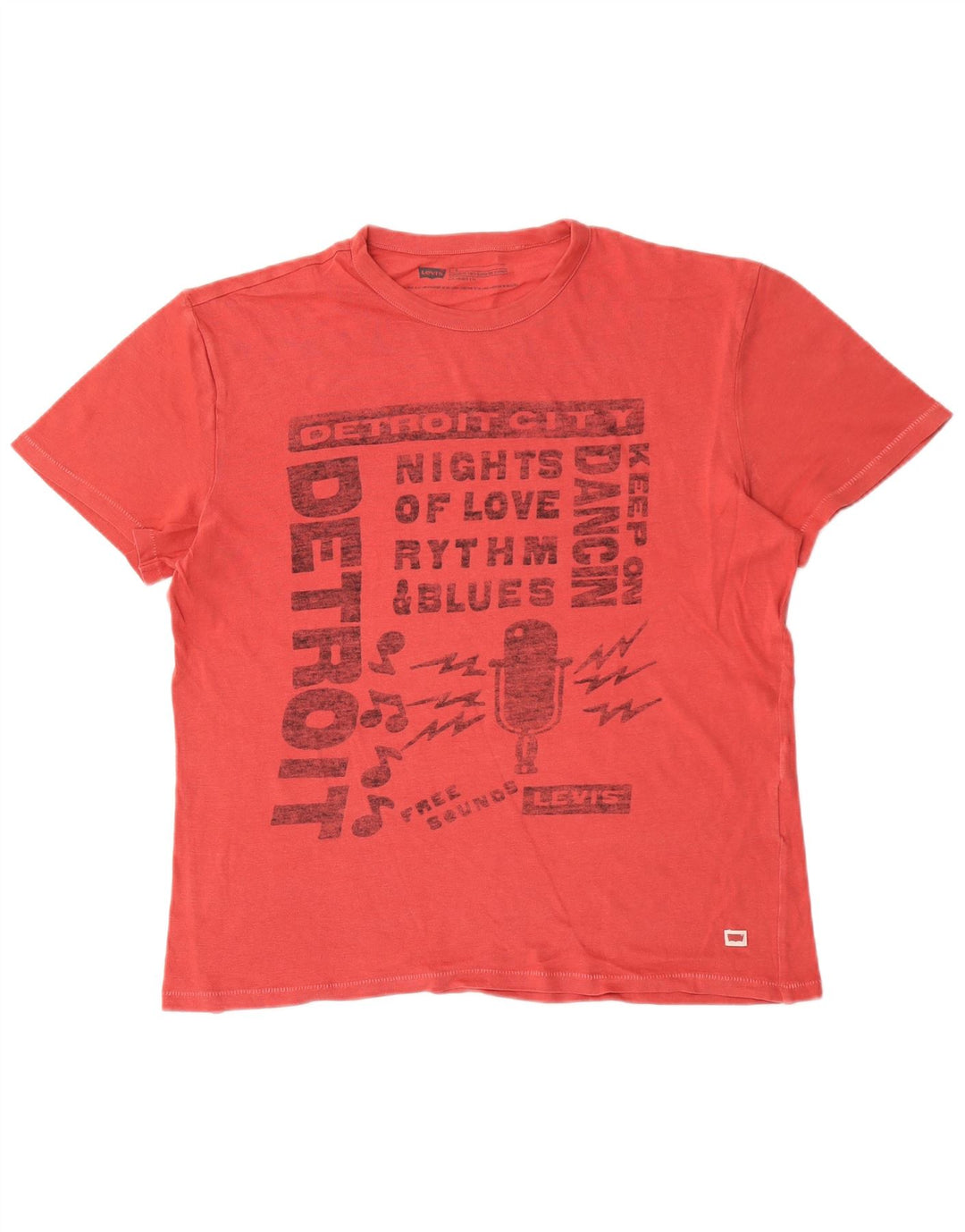 Męski T-shirt z grafiką o standardowym kroju LEVI'S, duży, czerwony