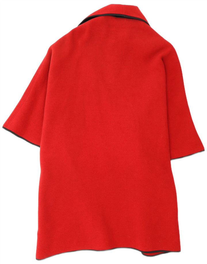 DAVID BARRY Damski płaszcz pelerynowy w jednym rozmiarze, czerwona wełna