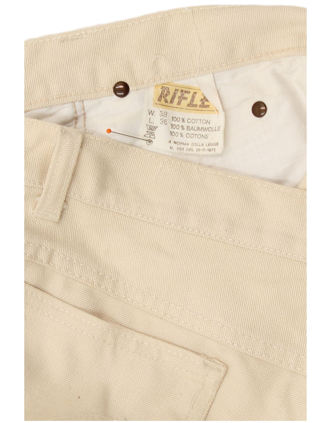 Męskie jeansy typu Bootcut Rifle W38 L36 w kolorze złamanej bieli, bawełniane