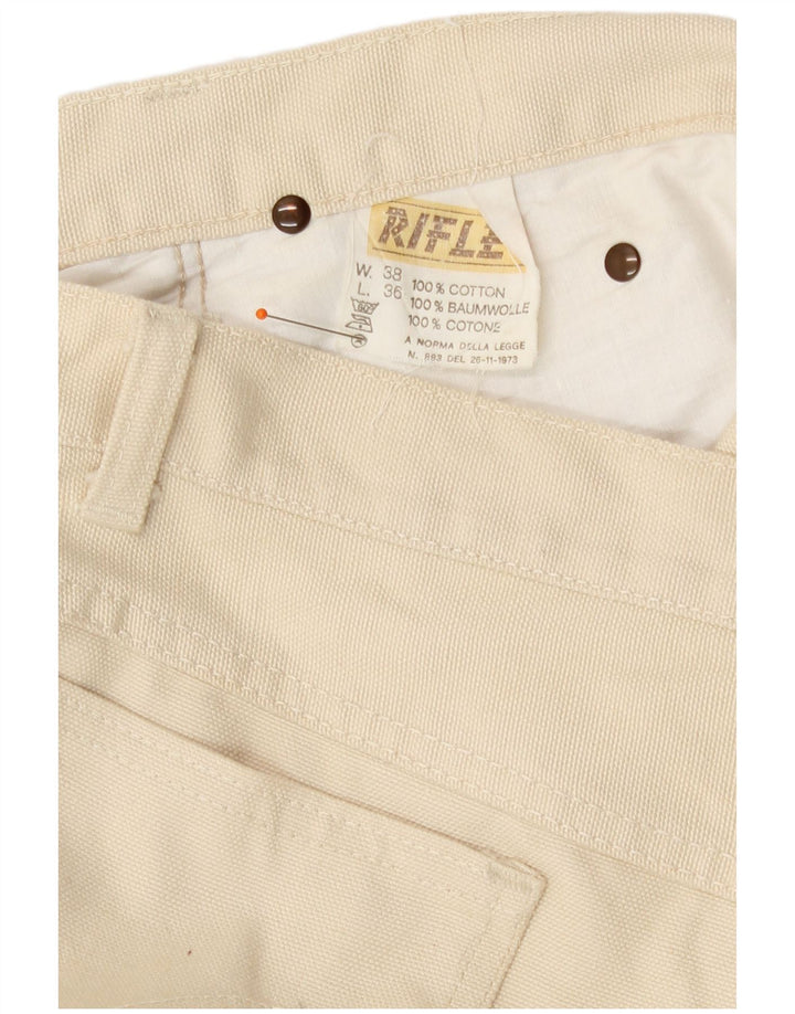 Męskie jeansy typu Bootcut Rifle W38 L36 w kolorze złamanej bieli, bawełniane