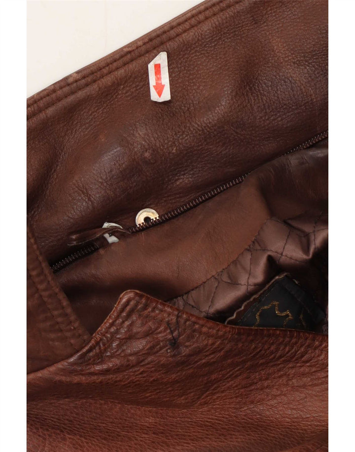 Męska kurtka skórzana vintage UK 40 duża brązowa