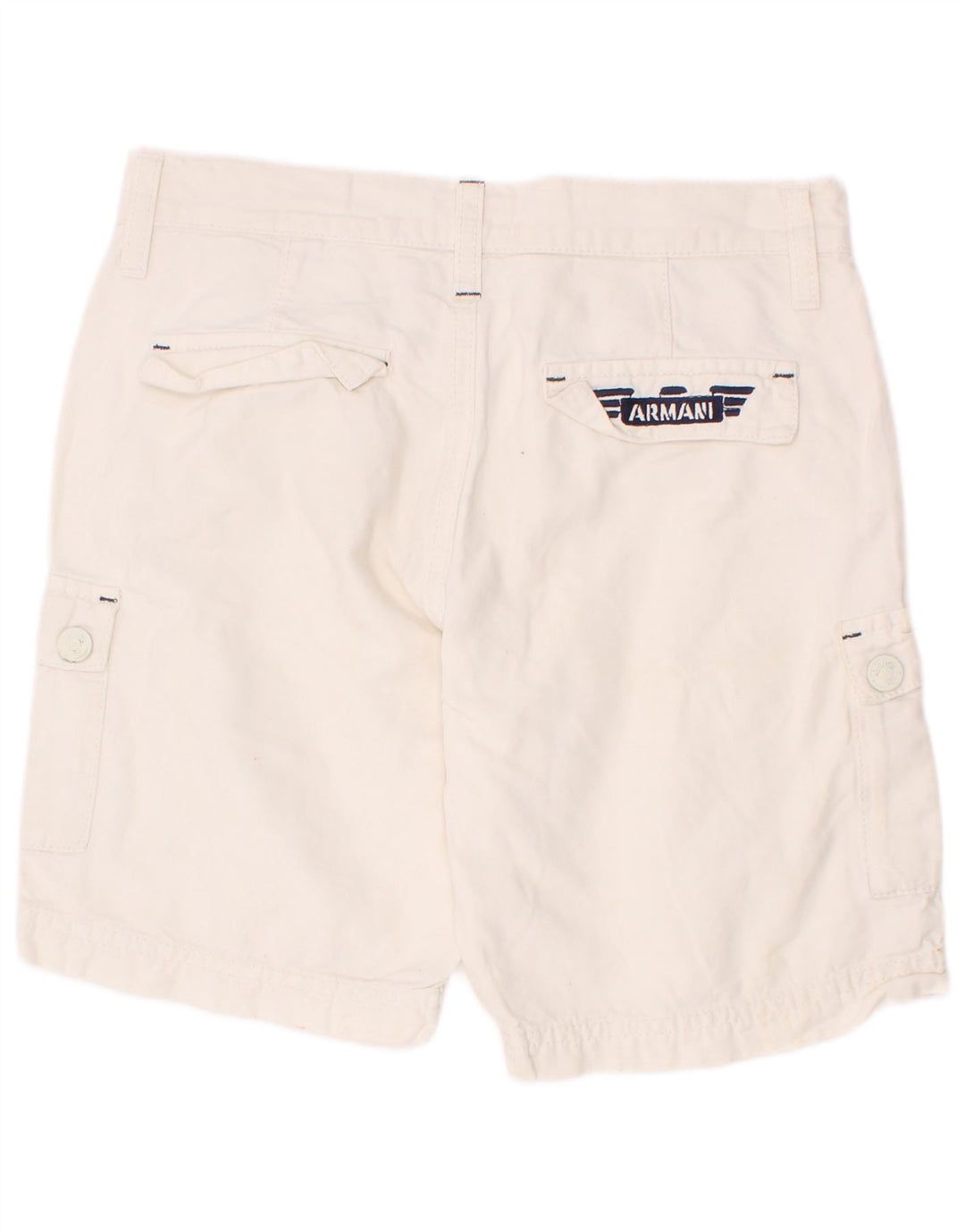 Spodenki chłopięce Armani Junior Cargo 7-8 lat W24 Biała bawełna