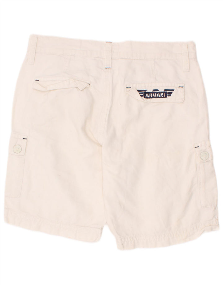Spodenki chłopięce Armani Junior Cargo 7-8 lat W24 Biała bawełna