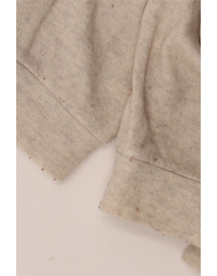 Lacoste Męski sweter zapinany na guziki, rozmiar 5, duży, beżowy, wełniany nakrapiany
