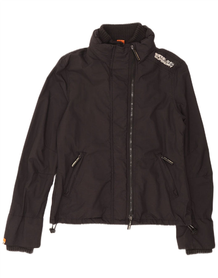 Damska kurtka przeciwdeszczowa Superdry UK 14 Średni szary nylon