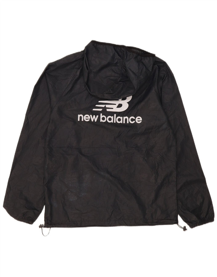 Męska kurtka przeciwdeszczowa z kapturem New Balance UK 36, mały, czarny poliester