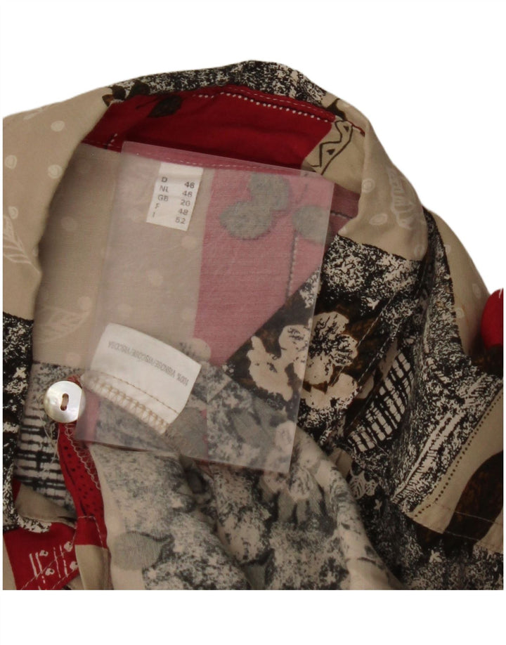 Damska bluzka koszulowa VINTAGE UK 20 2XL Wielokolorowa wiskoza w kwiaty