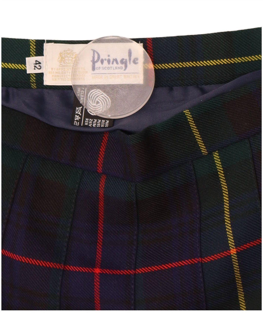 Spódnica damska Pringle Nóż plisowana EU 42 Duża W30 Granatowa krata