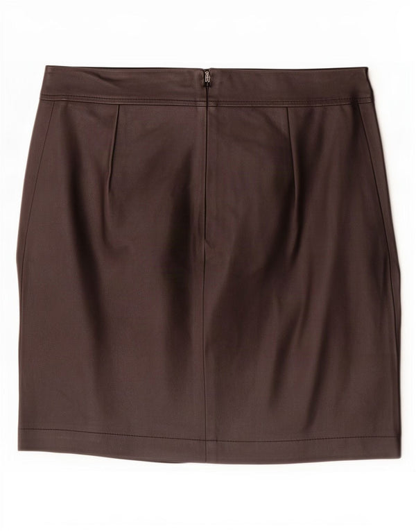 Damska spódniczka mini ze sztucznej skóry Lipsy UK 12 Medium W30 Czarny poliester