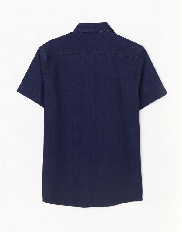G-Star Mens Short Sleeve Shirt Medium Navy Blue Cotton