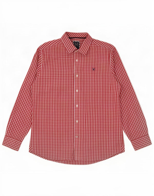 Crew Clothing Mens Classic Fit Shirt XL Red Gingham Cotton