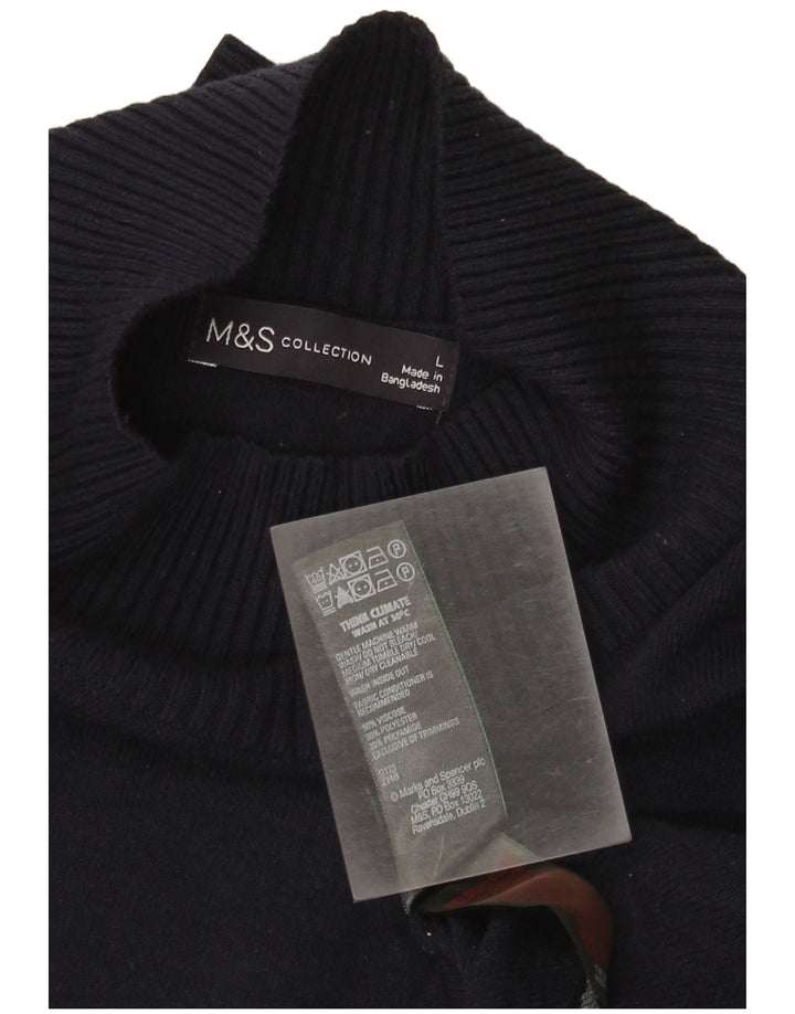 Marks & Spencer Damski sweter z golfem UK 16, duży, granatowy