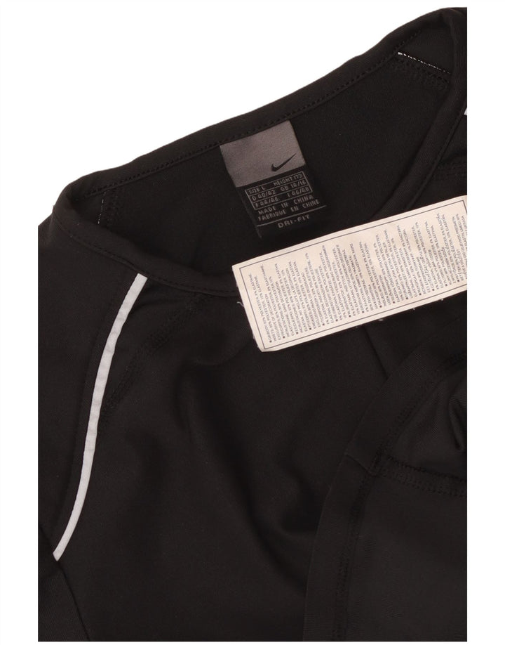 Damski T-shirt NIKE Dri Fit z zamkiem błyskawicznym, UK 14/16, duży, czarny poliester