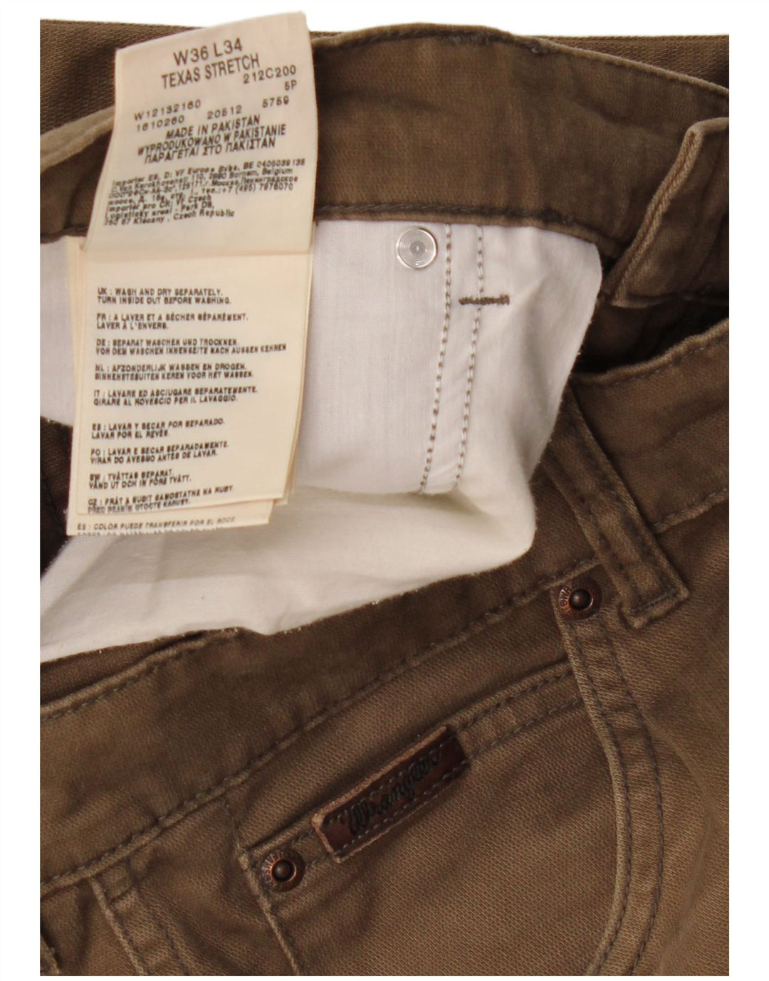 Męskie spodnie codzienne WRANGLER Texas Stretch Straight W36 L34 Brązowa bawełna
