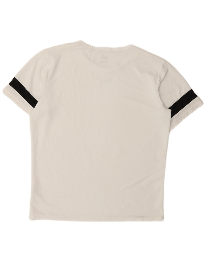 PUMA Mens T-Shirt Top Large White Colourblock Polyester